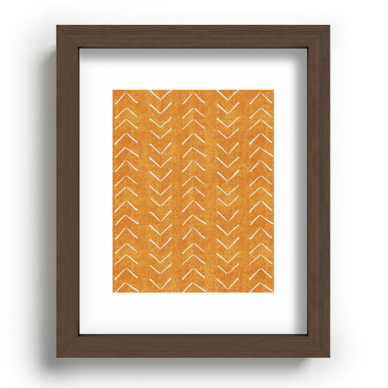 Mud Cloth Big Arrows in Yellow Recessed Framing Rectangle