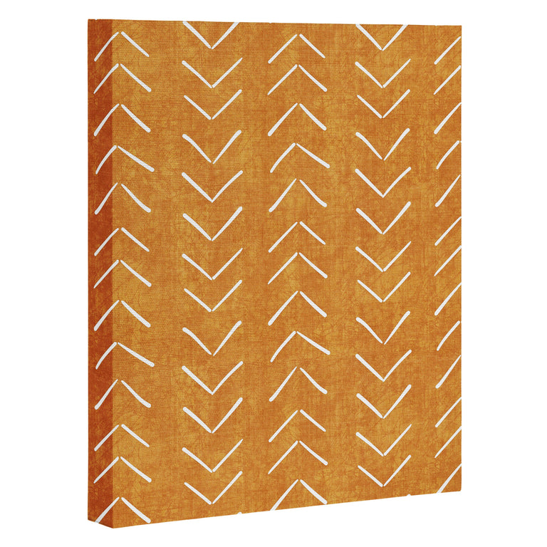 Mud Cloth Big Arrows in Yellow Art Canvas