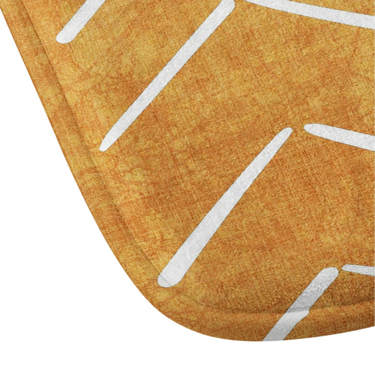 BECKY BAILEY MUD CLOTH BIG ARROWS IN YELLOW MEMORY FOAM BATH MAT