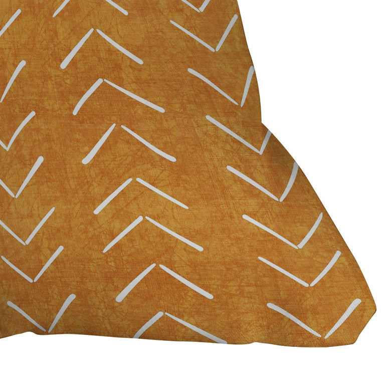 MUD CLOTH BIG ARROWS IN YELLOW THROW PILLOW