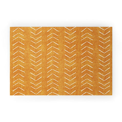 Mud Cloth Big Arrows in Yellow Welcome Mat