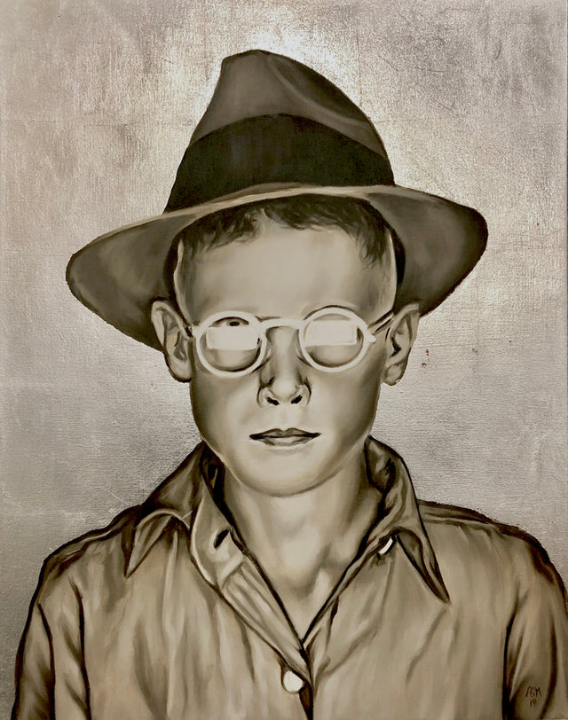 BOY WITH HAT AND GLASSES by Paul Morin