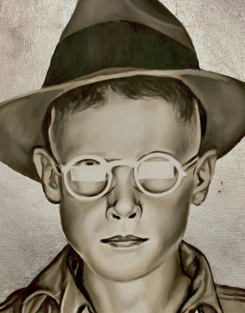 BOY WITH HAT AND GLASSES by Paul Morin