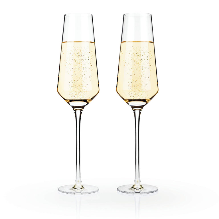 ANGLED CRYSTAL CHAMPAGNE FLUTES | COCKTAIL ENTERTAINING