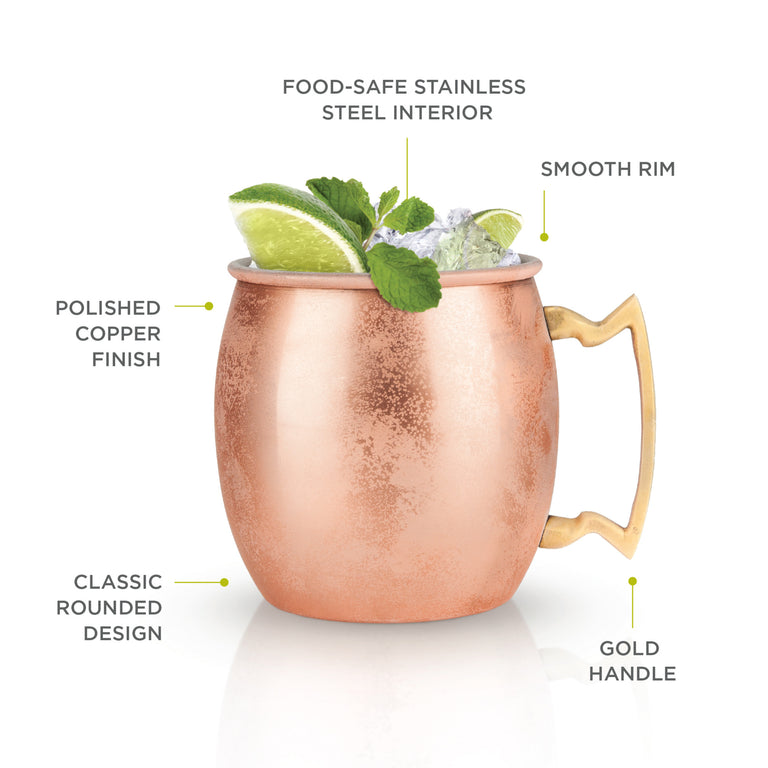 MOSCOW MULE: COPPER COCKTAIL MUG, 2 PACK, 