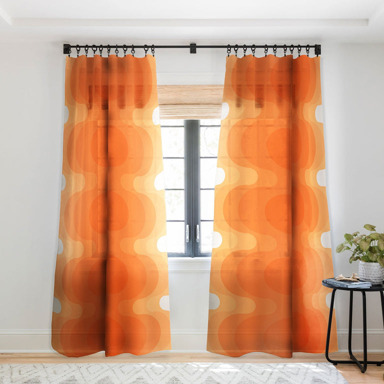 ECHOES CREAMSICLE SHEER NON REPEAT WINDOW CURTAIN