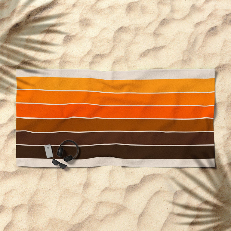 Golden Spring Stripes Beach Towel