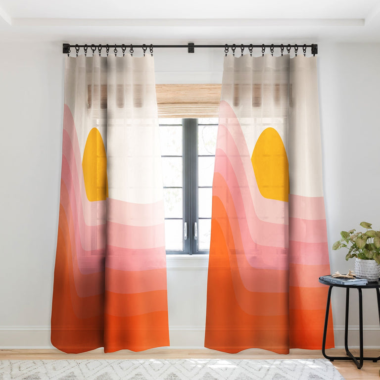 STRAWBERRY DIPPER SHEER NON REPEAT WINDOW CURTAIN