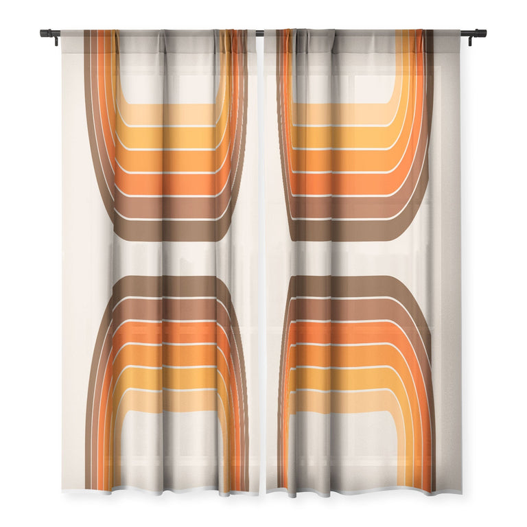 TAN TUNNEL SHEER NON REPEAT WINDOW CURTAIN