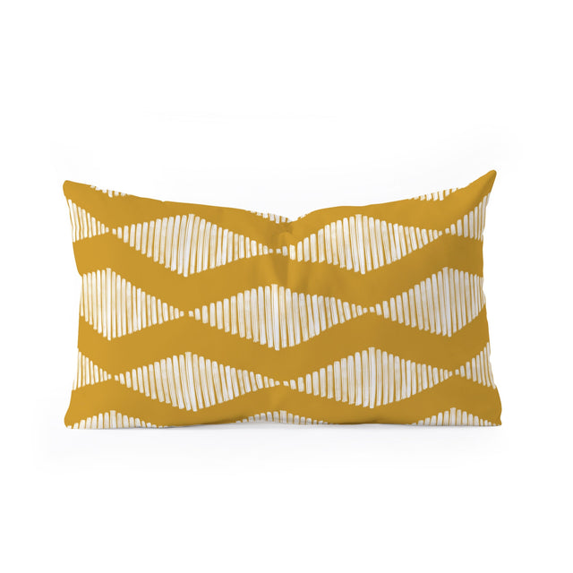 ACOUSTIC WAVE MUSTARD THROW PILLOW