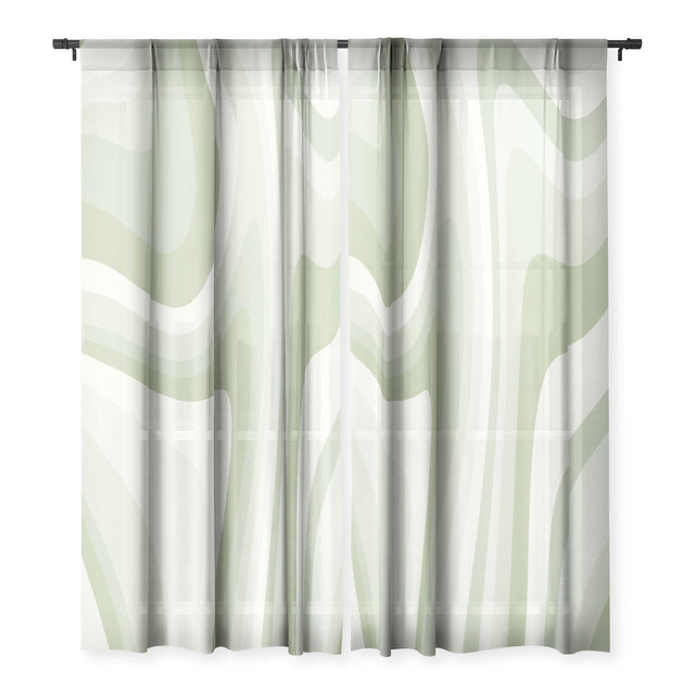 ABSTRACT WAVY STRIPES LXXVIII SHEER NON REPEAT WINDOW CURTAIN