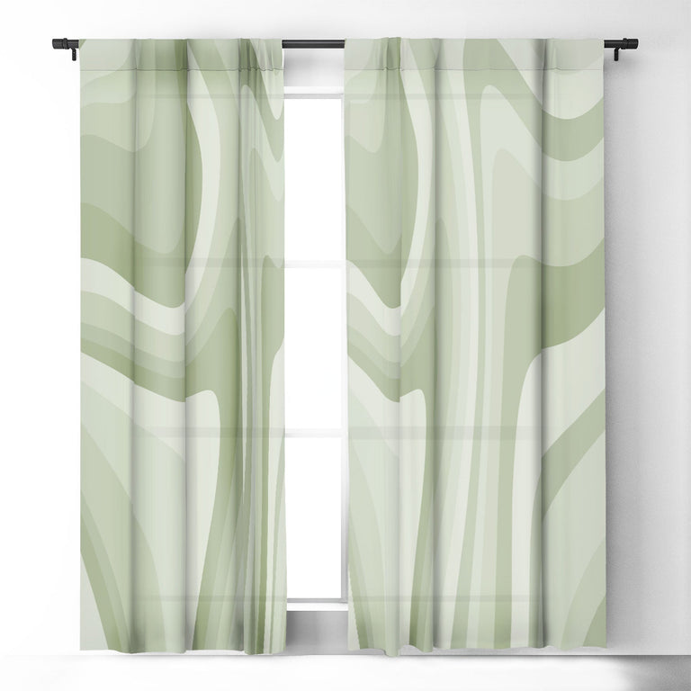 ABSTRACT WAVY STRIPES LXXVIII BLACKOUT NON REPEAT WINDOW CURTAIN
