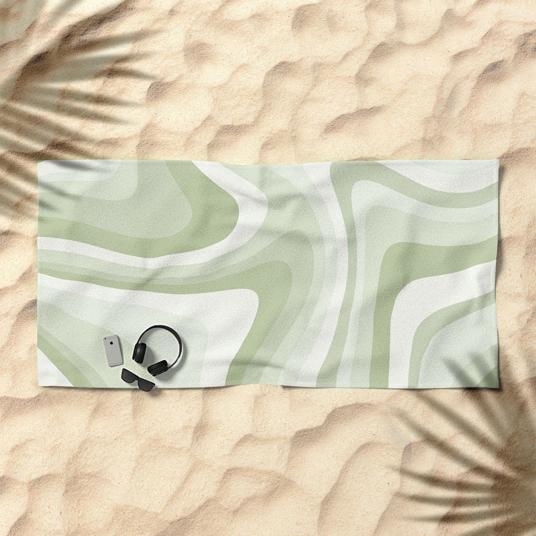 Abstract Wavy Stripes LXXVIII Beach Towel