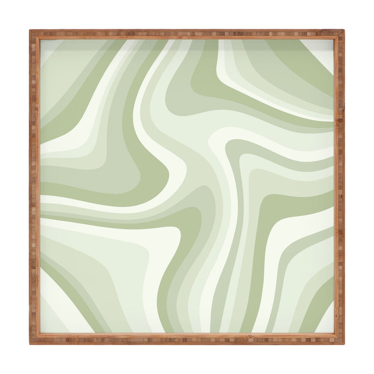 ABSTRACT WAVY STRIPES LXXVIII SQUARE TRAY