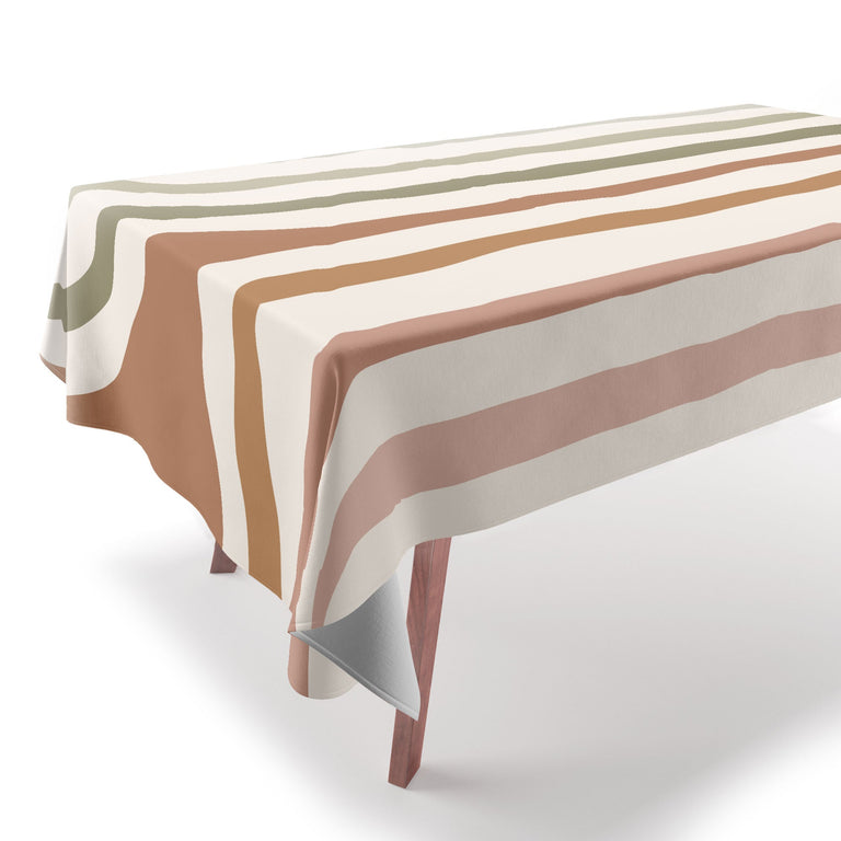 Bold Curvature Stripes I Tablecloth