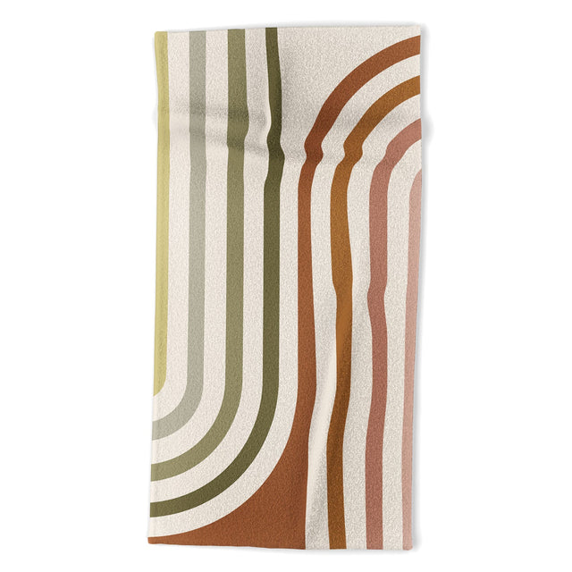 Bold Curvature Stripes I Beach Towel