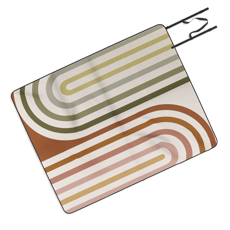 Bold Curvature Stripes I Picnic Blanket