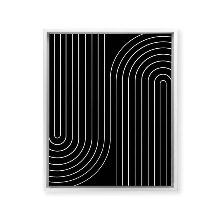 Minimal Line Curvature Black Art Canvas