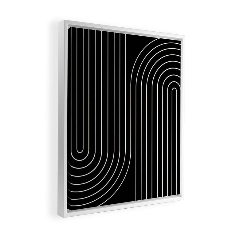 Minimal Line Curvature Black Art Canvas