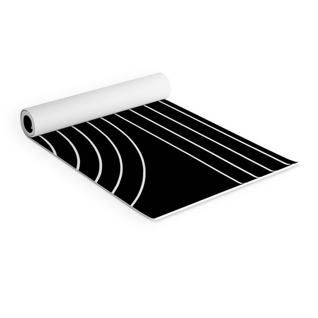 Minimal Line Curvature Black Yoga Mat