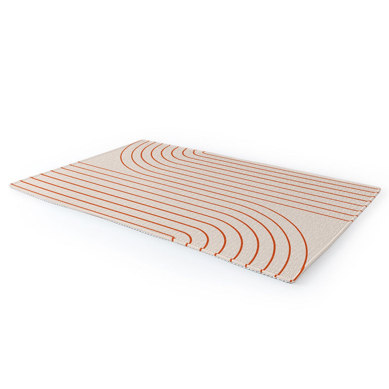 Minimal Line Curvature Coral 2 Area Rug
