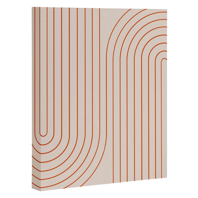 Minimal Line Curvature Coral 2 Art Canvas