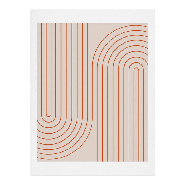 Minimal Line Curvature Coral 2 Art Print