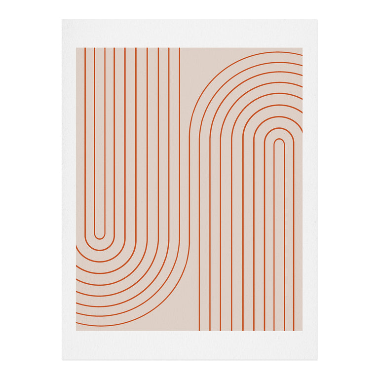 Minimal Line Curvature Coral 2 Art Print