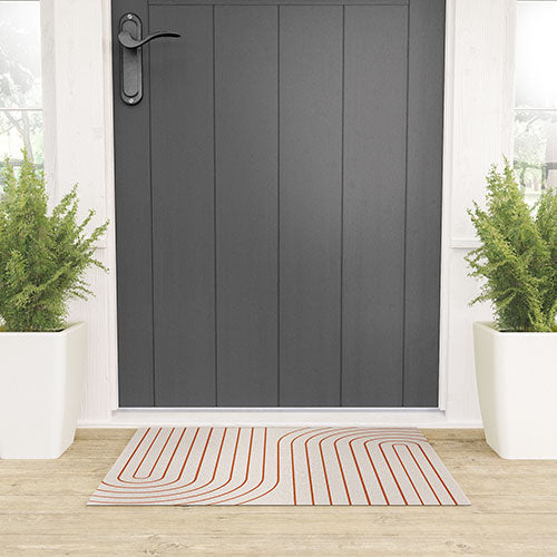 Minimal Line Curvature Coral 2 Welcome Mat