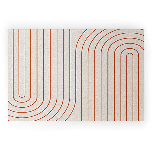 Minimal Line Curvature Coral 2 Welcome Mat