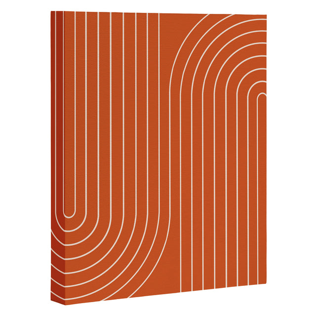 Minimal Line Curvature Coral Art Canvas