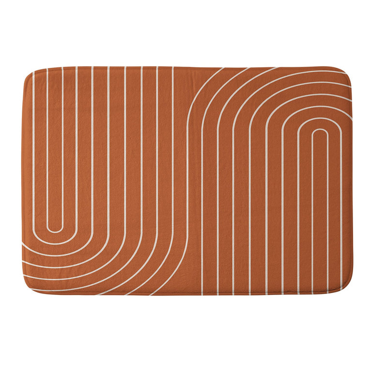 COLOUR POEMS MINIMAL LINE CURVATURE CORAL MEMORY FOAM BATH MAT