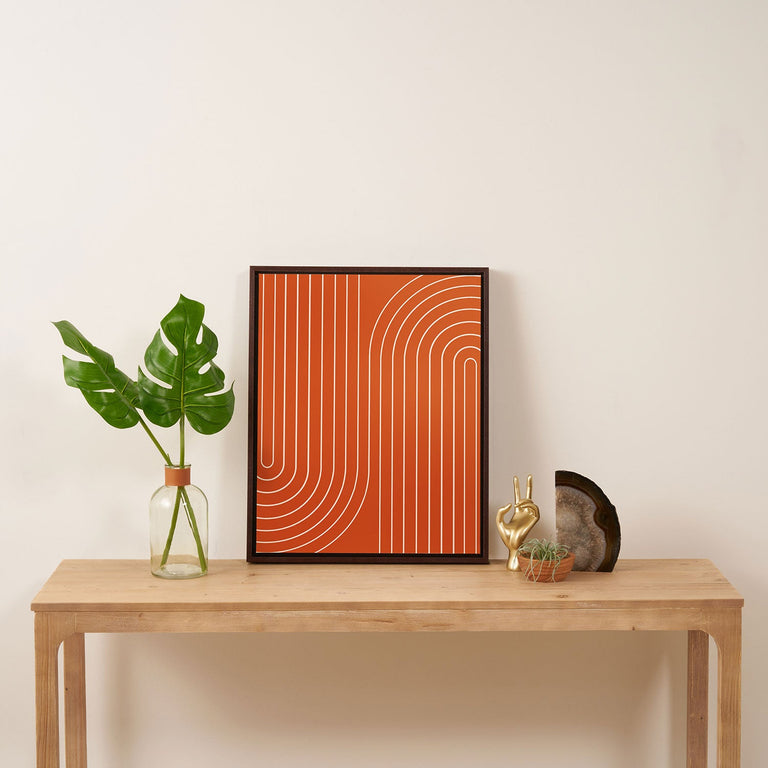 Minimal Line Curvature Coral Art Canvas