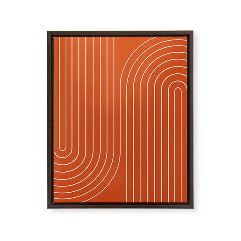 Minimal Line Curvature Coral Art Canvas