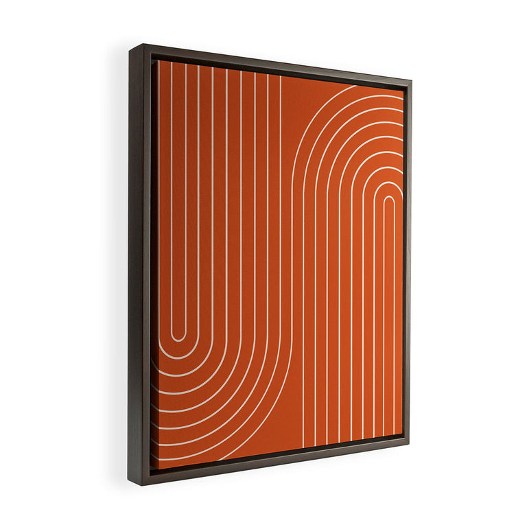 Minimal Line Curvature Coral Art Canvas