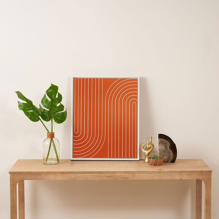 Minimal Line Curvature Coral Art Canvas