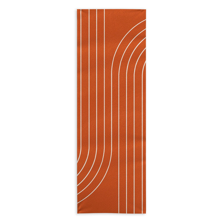 Minimal Line Curvature Coral Yoga Towel