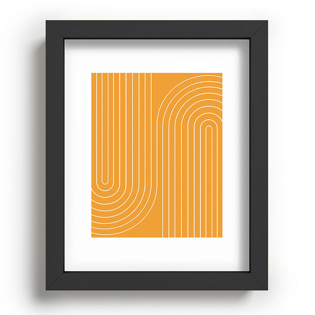 Minimal Line Curvature Gold Recessed Framing Rectangle