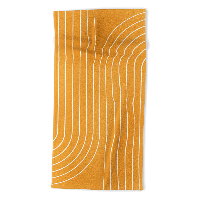 Minimal Line Curvature Gold Beach Towel