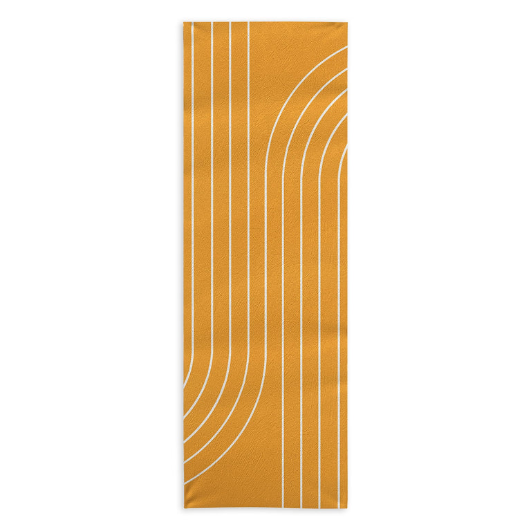 Minimal Line Curvature Gold Yoga Towel