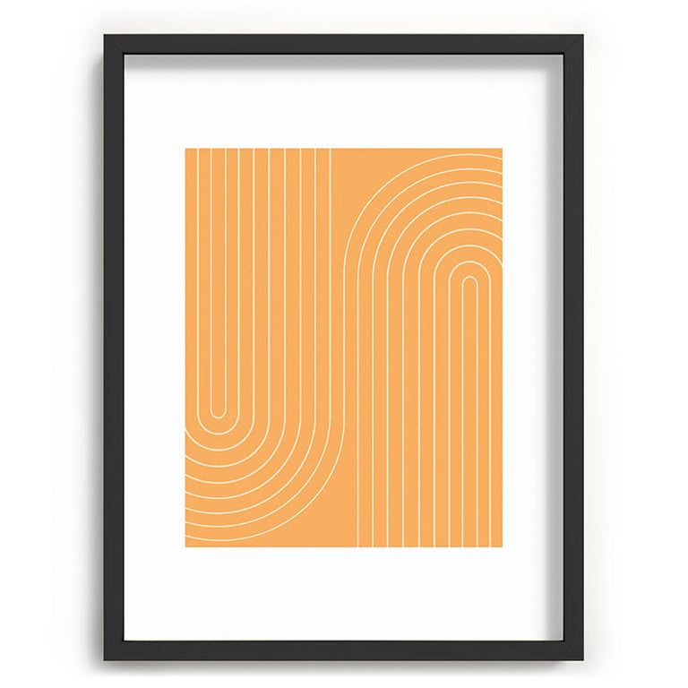 Minimal Line Curvature Orange Recessed Framing Rectangle