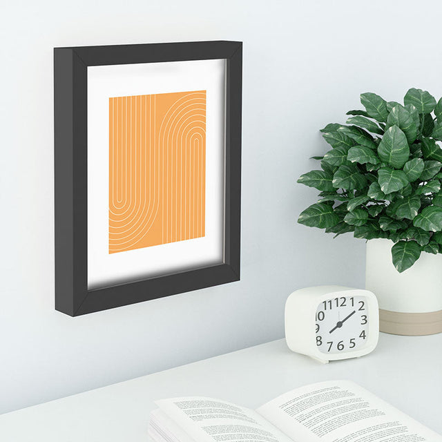 Minimal Line Curvature Orange Recessed Framing Rectangle