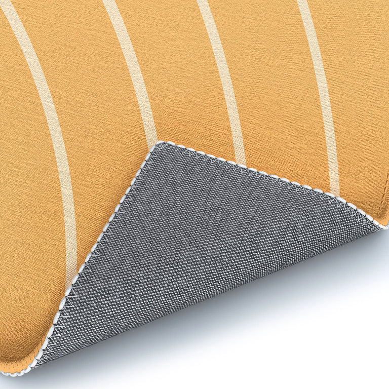 Minimal Line Curvature Orange Area Rug