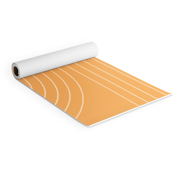 Minimal Line Curvature Orange Yoga Mat