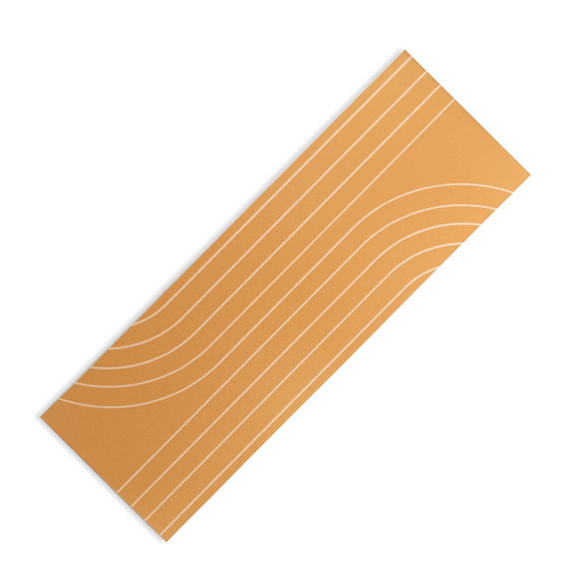 Minimal Line Curvature Orange Yoga Mat