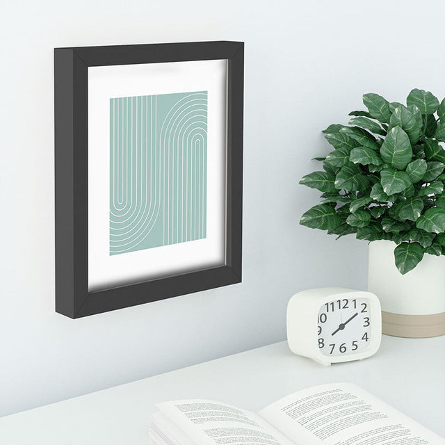 Minimal Line Curvature Sage Recessed Framing Rectangle