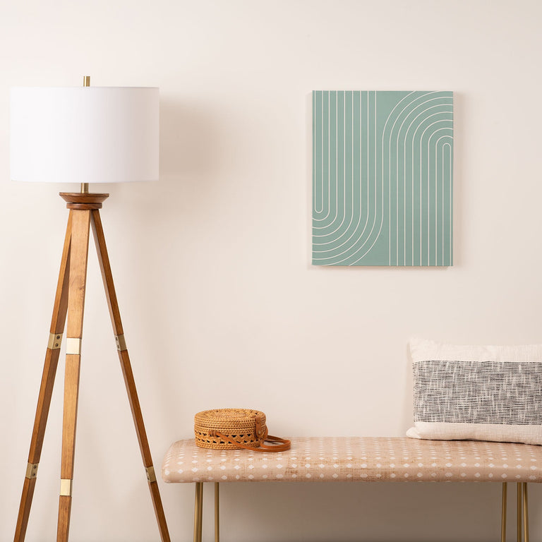 Minimal Line Curvature Sage Art Canvas