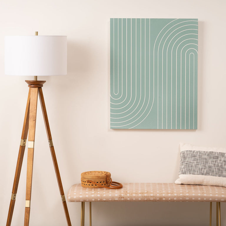 Minimal Line Curvature Sage Art Canvas