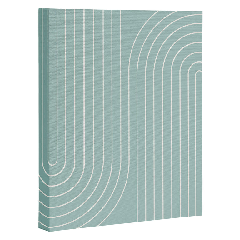 Minimal Line Curvature Sage Art Canvas