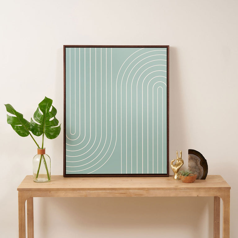 Minimal Line Curvature Sage Art Canvas